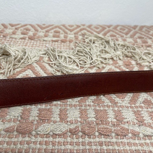Fossil Brown Metal Hinge Accent Boho Western Belt Size L - Picture 14 of 14